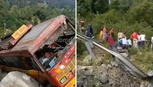 Himachal Bus Road Accident : मनाली से पठानकोट जा रही निजी बस हादसे की ​शिकार, 10 यात्री हुए घायल 