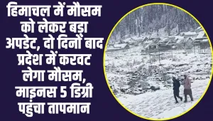 हिमाचल में मौसम को लेकर बड़ा अपडेट, दो दिनों बाद प्रदेश में करवट लेगा मौसम, माइनस 5 डिग्री पहुंचा तापमान